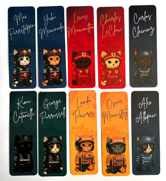 Racing Cat Bookmark 2025 Season | Motorsport Gift