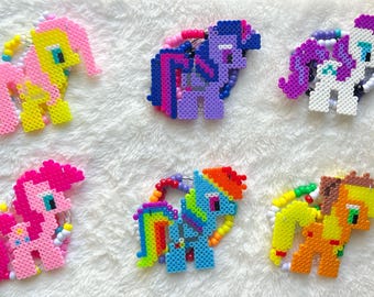 My Little Pony Perler Bead Necklace: Handmade Kandi MLP Charm