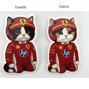 F1 Racing Cat Stickers - Etsy
