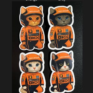 F1 Racing Cat Stickers - Etsy