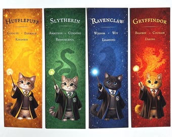 Wizard House Cat Bookmark | Magical Cat Bookmarks