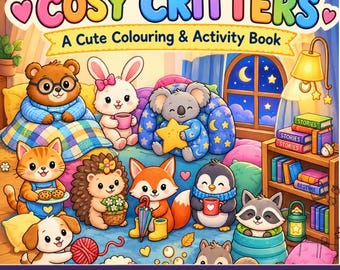Cosy Critters Printable Colouring Book | Kids Activity Pages | A4 + US Letter | Digital Download