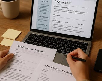 CNA Resume + Cover Letter | Certified Nursing Assistant | ATS-Friendly | Editable Word & Google Docs | Instant Download