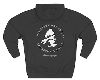 Three-Panel Fleece Hoodie - Lauderdale Lake WI Lake Life Vibe