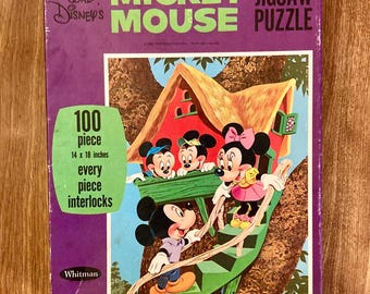 MICKEY MOUSE ★ ヴィンテージ　パズル　ウォルトディズニー Vintage Puzzle, Walt Disney, Mickey Mouse, Gardening - Etsy