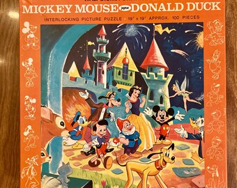 Childrens Disney Mickey Mouse Donald Duck 100 Piece 1969 Jigsaw