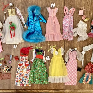 Barbie clothing, 1960s Barbie clothing, 1970s Barbie clothing, Barbie dresses, Barbie outfits, Barbie accessories, vintage Barbie
