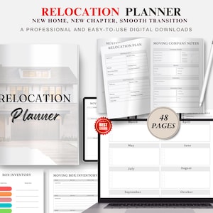 Moving Checklist printable, Moving Planner, Relocation planner, Moving Binder, Moving Labels, Garage Sale Planner, moving states checklist