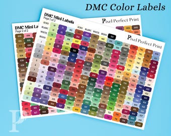 DMC Floss Number Stickers – Color-Coded | Fits Floss Drops & Bobbins - Mini Sticker