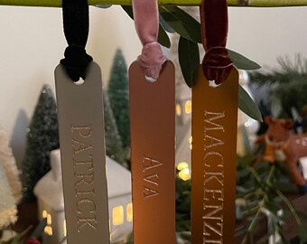 Elegant Frosted Matte Acrylic Stocking Tags – Personalized Christmas Decor