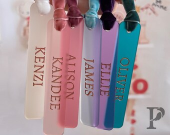 Acrylic Gift Tags – Personalized Valentine Party Favor | Bag Organizer | Bookmark | Holiday Tag | Lunchbox tag | Luggage Tag