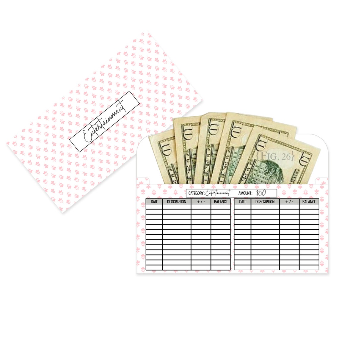 cash envelope template pdf svg file cash envelope system etsy