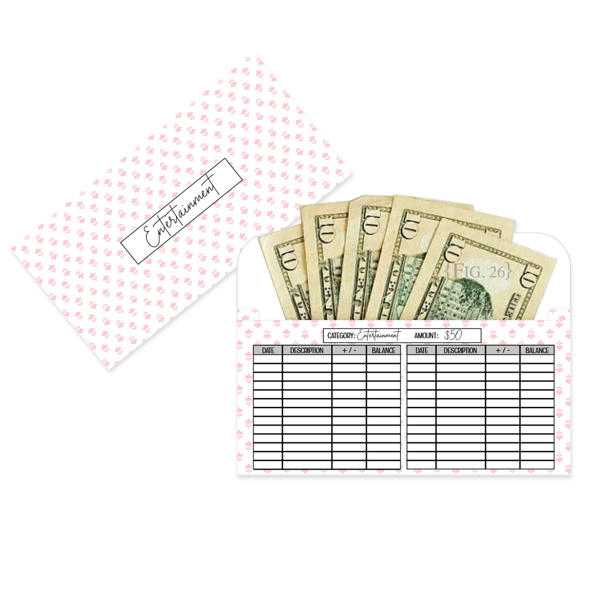 cash envelope template pdf svg file cash envelope system etsy