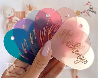 Valentine’s Day Acrylic Gift Tags – Personalized Valentine Party Favor | Bag Organizer | Bookmark | Holiday Tag | Lunchbox tag | Luggage Tag