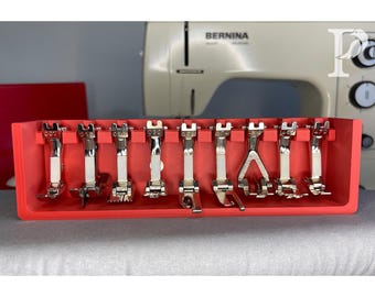 Bernina 830 Foot Organizer for Red Box Toolbox | 3D Printed Holder for 9 Sewing Feet | Custom Sewing Accessory