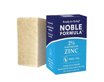 Noble Formula 2% Pyrithione Zinc Soap - Emu Oil - Face, Body, Scalp Cleanser - 3.25 oz