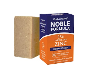 Noble Formula 1% Zinc Pyrithione Bar Soap with SunFlower,Shea & Turmeric, 3.25oz