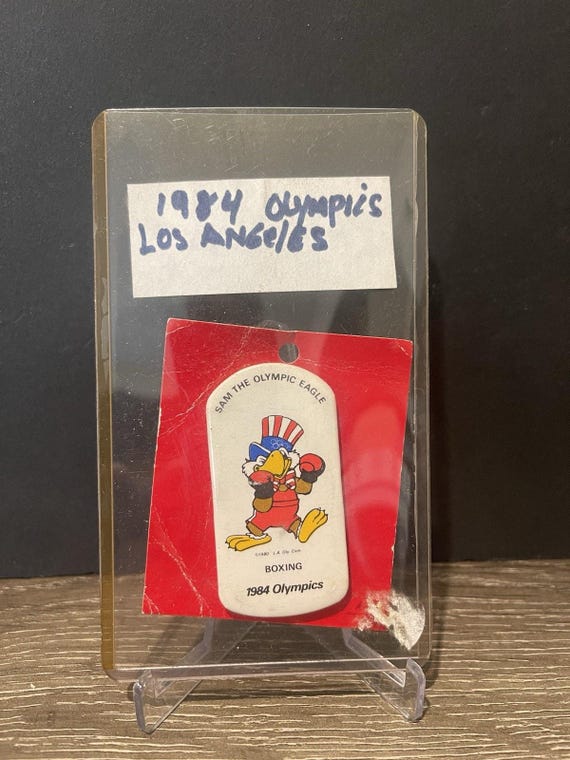 Los Angeles 1984 Olympics Button Pin Sam Olympic Eagle Official