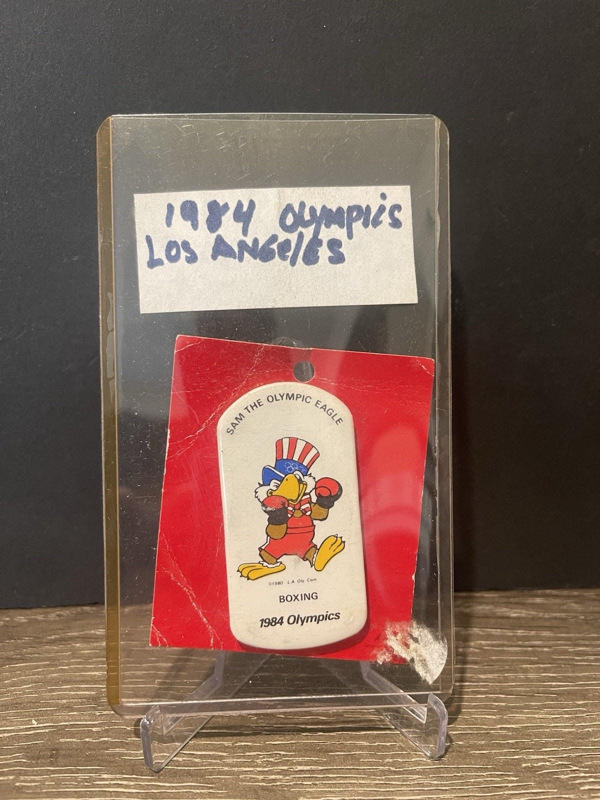 Los Angeles 1984 Olympics Button Pin Sam Olympic Eagle Official