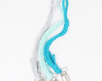 Boys Pacifier Clips Braided/ Pacifier Clip Set of 3/Braided Binky Clips/ Boys Binky Clips/Paci Holder/ Baby Gift/ Soother Clips/ Mint/Teal