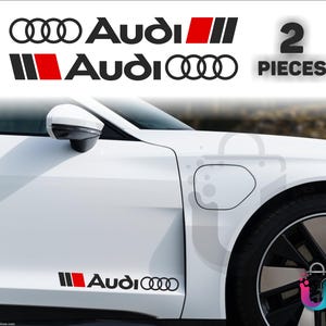 Audi 11″ Racing Decal – S Line Sport Badge Vinyl Stickers (Pair) | Car Side, Hood, Bonnet & Body Panel Graphics 5 Colors Available