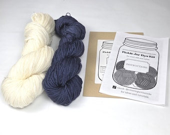 Kit de teinture pour fil d'acier bleui, teindre votre propre laine, teinture en pot de cornichon, fil teint à la main, kit de teinture pour fibres protéinées, teinture maison