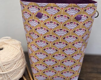 Bol en laine fait main - Tissu Tilda avec pompons et fleurs