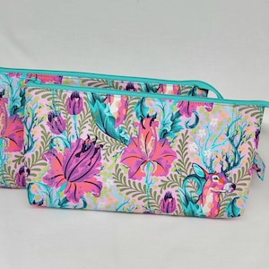 Pochette à fermeture éclair, Pochette rose tula à fermeture éclair, rangement pour aiguilles à tricoter et articles de fantaisie, trousse à maquillage, trousse à crayons