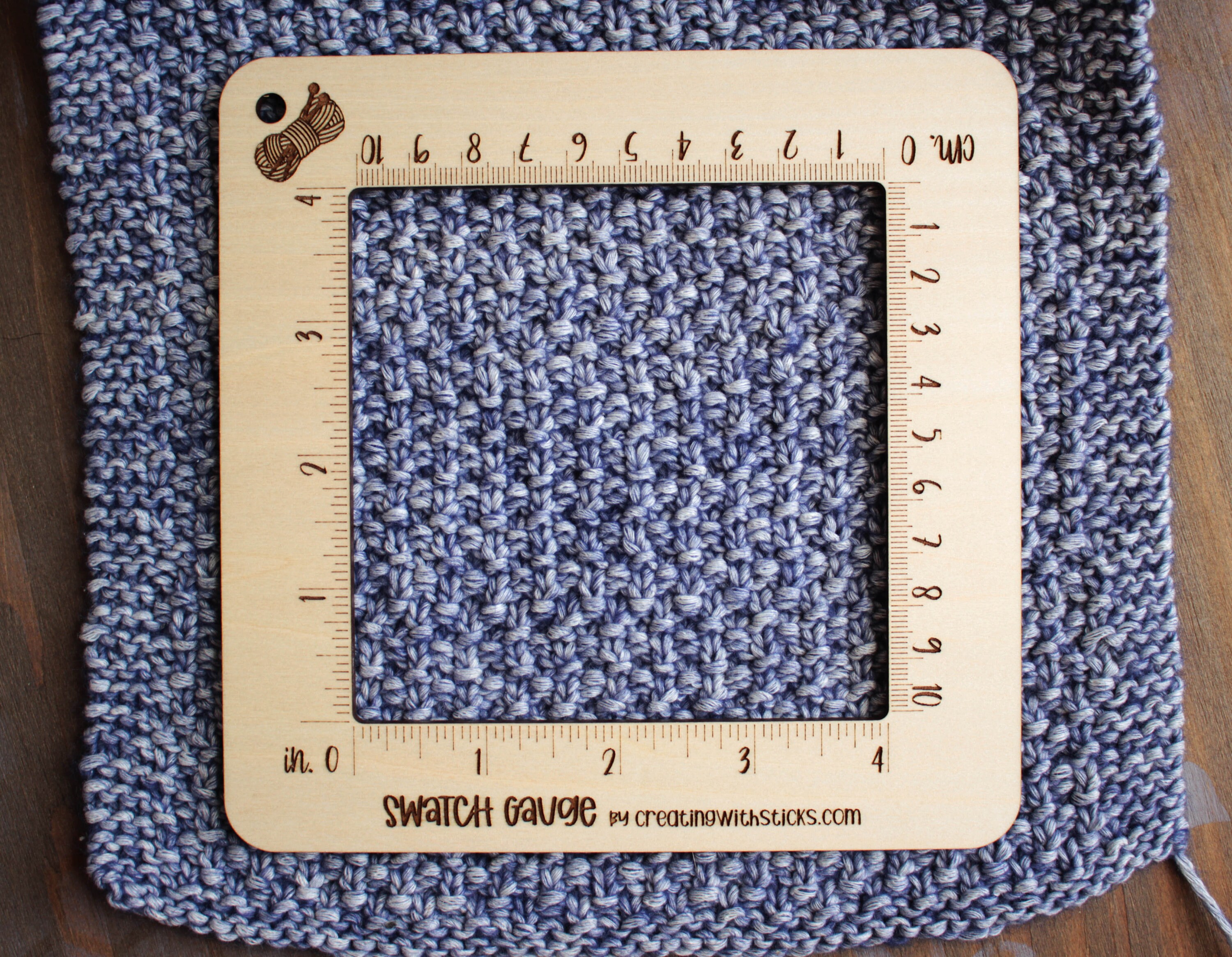 Download Knitting or Crochet Swatch Gauges available in two sizes