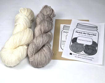 Kit de teinture pour le fil des dunes de sable, teindre votre propre laine, fil teint à la main, teinture en pot de cornichon, kit de teinture pour fibres protéinées, teinture maison