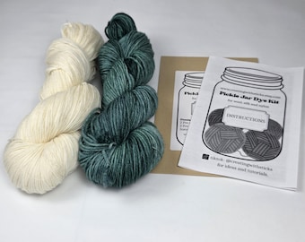 Kit de teinture pour fil forestier, teindre votre propre laine, fil teint à la main, teinture en pot de cornichon, kit de teinture pour fibres protéinées, teinture maison