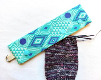 Aiguille à tricoter DPN Cozy : pochette à boutons-pression pour aiguilles à tricoter Lucy in Lagoon
