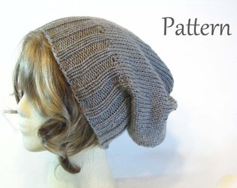 Pattern Good Karma Slouchy Knit Beanie/ Hat Pattern/ Slouchy Hat Pattern/ Beanie Pattern/ Slouchy Beanie Pattern/ Knitting Pattern