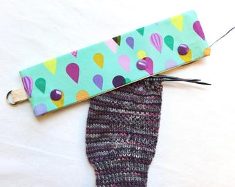 Aiguille à tricoter pluie cosy : support de maille DPN, tissu rose tula