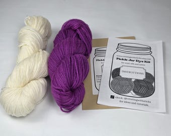 Kit de teinture pour fil petits fruits, teindre votre propre laine, fil teint à la main, teinture en pot de cornichon, kit de teinture pour fibres protéinées, teinture maison