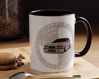 Retro German Car E36 Car Illustration Mug | Accent Coffee Mug