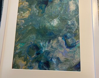 Framed hand- painted  artwork