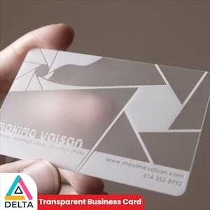 Custom Transparent Business Card with QR-Clear Frosted Plastic Card for Esthetician, Beauty, Small Business–Personalized PVC Business Cards