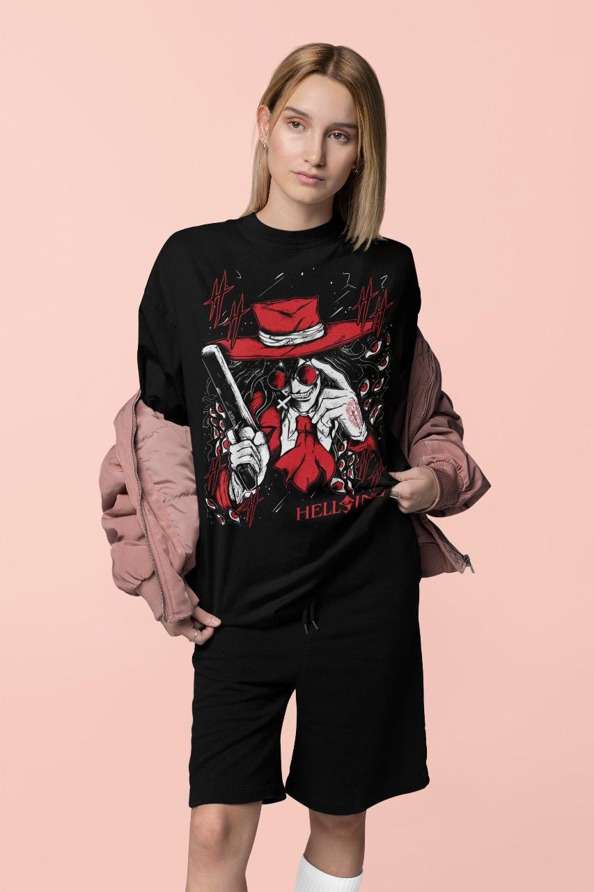 ヘルシング Tシャツ HELLSING アニメ アーカード 漫画 OVA 古着