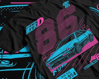 Initial D Unisex Heavy Cotton Tee, Anime Tee, Japanese Manga Shirt, Street Racing T-shirt, JDM Top, Graphic Tee