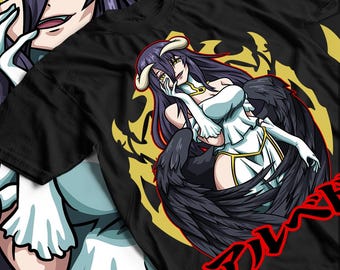 Anime Overlord Ainz T-shirt, Ooal Gown Albedo Skull Demon Girl Shirt, Unisex Tee,  Anime Shirt, Manga Shirt, Gifts Shirt.