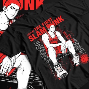 スラムダンク　湘北ジャージ　tシャツ セット スラムダンク湘北ジャージ アニメーション 湘北 t シャツ with rukawa