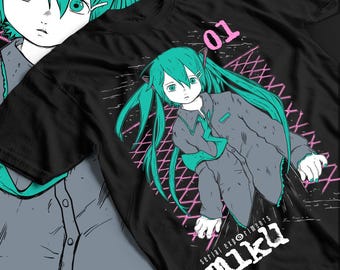 Camiseta unisex de anime vintage, camiseta de manga, camiseta de anime, camiseta para amantes del anime, camiseta gráfica de anime, camiseta de Hatsune, regalo de anime
