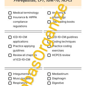 CPC Exam Study Checklist