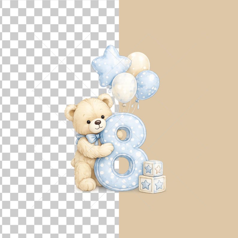 watercolor teddy bear numbers, baby boy birthday clipart, nursery number png bundle, teddy bear balloons clipart, pastel nursery decor, baby shower teddy bear, cute blue teddy png, kids birthday graphics, first birthday decorations, baby scrapbook png, nursery illustration bundle