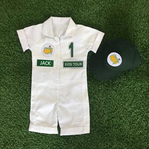 Personalized kids golf caddy outfit Toddler Golf suit Master Golf Costume Birthday gift with free cap