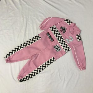 Personalized Pink Racer Girl Suit - Toddler Girl Race Car Costume - Fast One 1st Birthday Outfit - Two Fast Birthday Pink Racing Jumpsuit