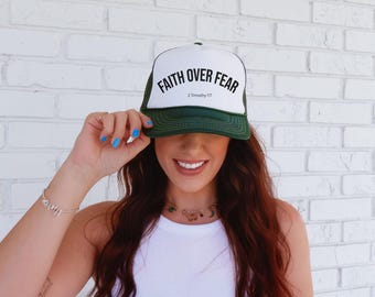 Faith Over Fear Trucker Cap: Inspirational Christian Apparel