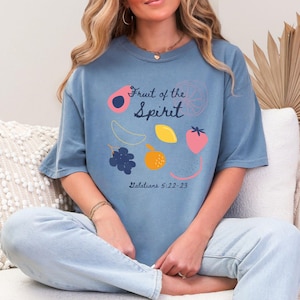 Fruit of the Spirit Christian T-Shirt - Galatians 5:22-23 Scripture Tee - Faith Graphic Tee - Comfort Colors - Summer T-Shirt