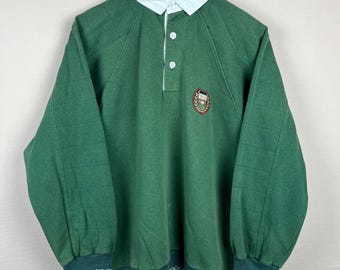 Bluza z kapturem Umbro Rugby Vintage z kołnierzykiem, wyprodukowana w Anglii, męska, mała, zielona, z długim rękawem, klasyczna odzież sportowa z lat 90., piłka nożna, rugby, retro